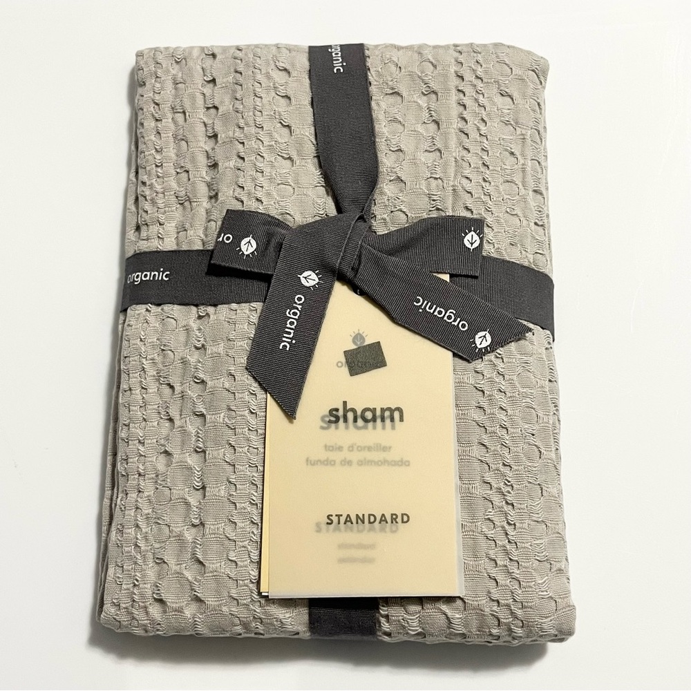 West Elm Textured Waffle Sham Grey